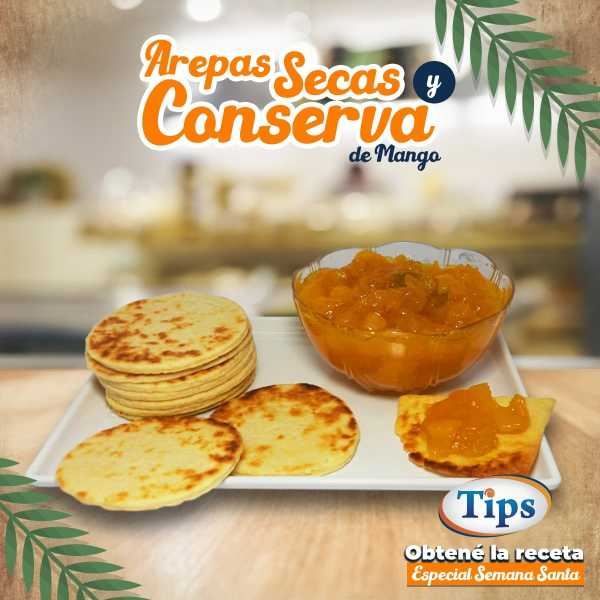 Arepas Secas y Conserva de Mango