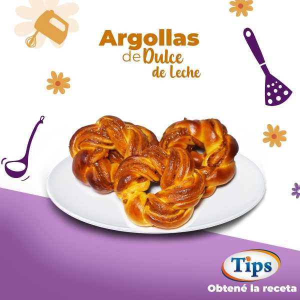 Argollas de Pan Rellenas de Dulce de Leche