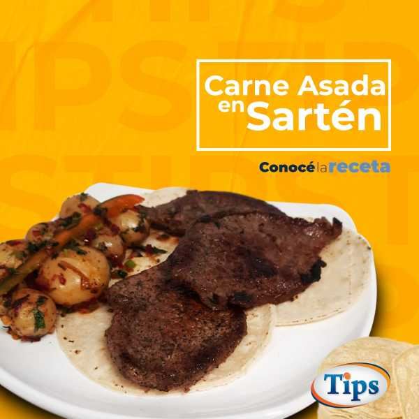 Carne Asada en Sartén y Papitas Salteadas