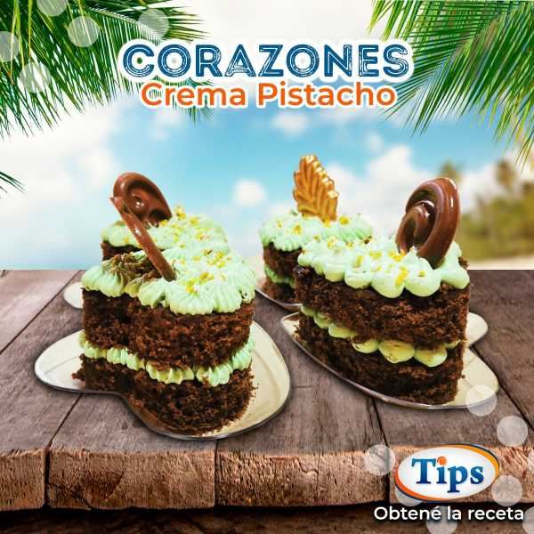 Corazones de Crema Pistacho