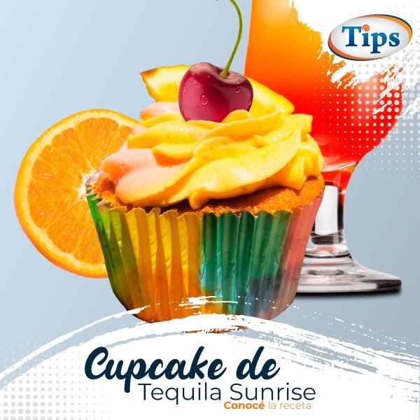 Cupcake de Tequila Sunrise