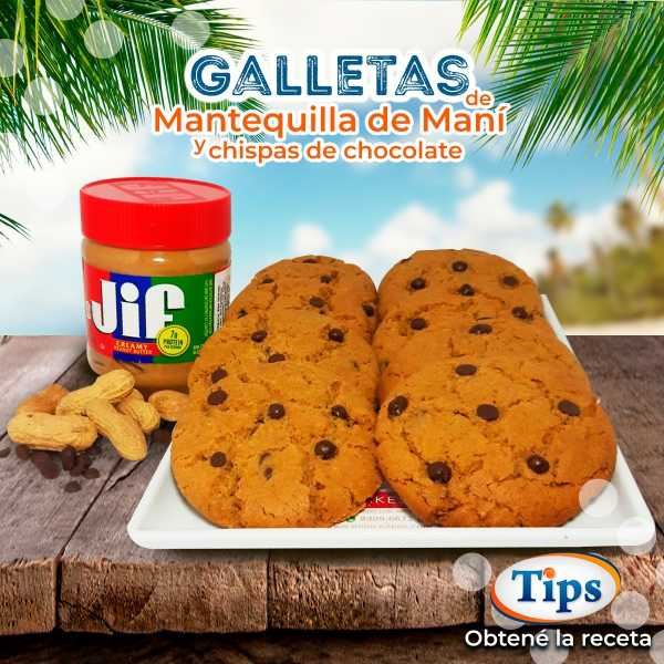 Galletas de Mantequilla de Maní y Chispas