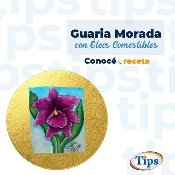 Guaria Morada Pintada con Óleos Comestibles