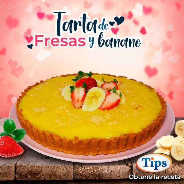 Tarta de Banano y Fresa