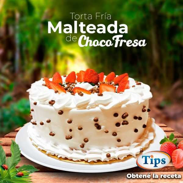 Torta Fría de Malteada de Choco Fresa