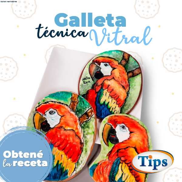 Galleta con Pintura Acuarela Técnica Vitral