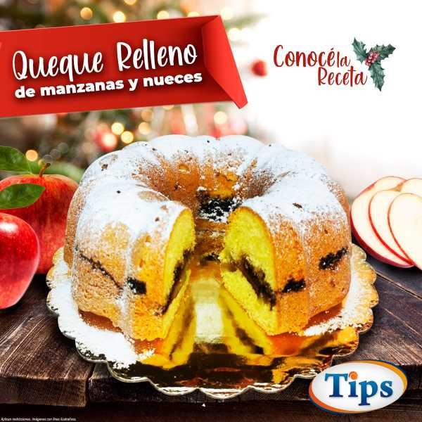 Queque Relleno de Manzana y Nueces