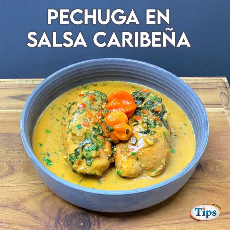 Pechuga Rellena en Salsa Caribeña