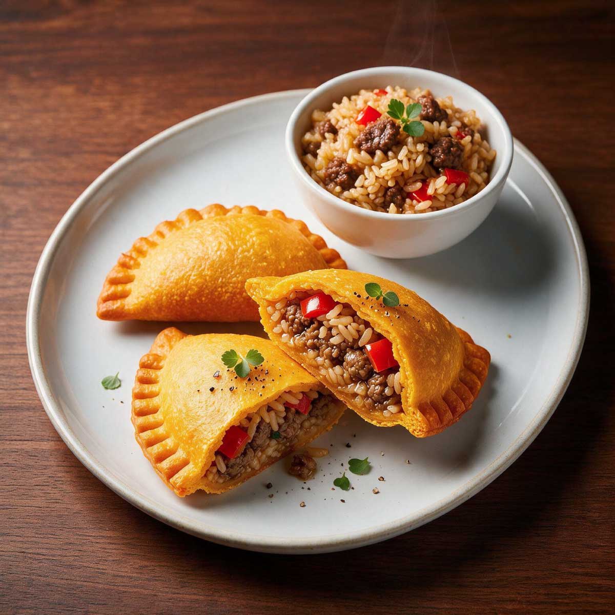 Empanadas Rellenas de Arroz con Carne